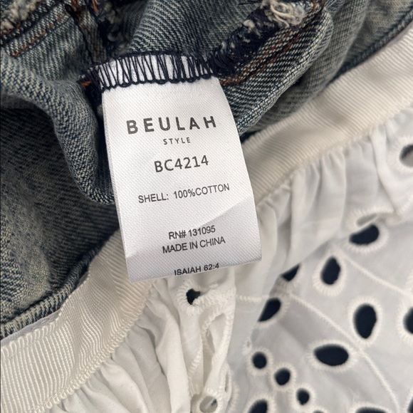 Beulah Blue Denim Jacket with White Lace Hem
( New ) - Picture 9 of 10